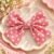 Polka Dot Hair Bow - Pink