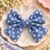 Polka Dot Hair Bow - Blue