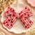 Printed Hair Bow - cherry