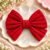 Striped Hair Bow - Red