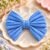 Striped Hair Bow - Blue