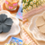 Flower Hair Claw - Grey & Sand