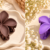 Flower Hair Claw - Brown & Purple
