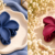 Flower Hair Claw - Blue & Cherry